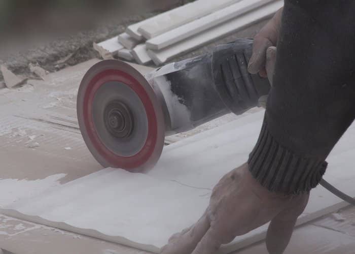 angle grinder used to cut tiles