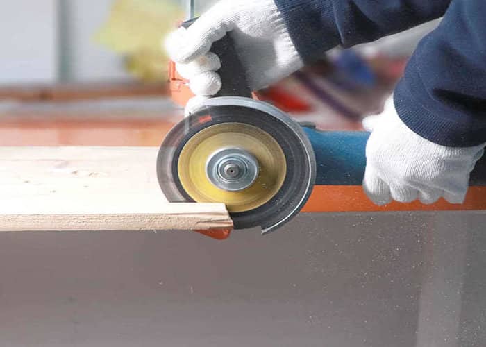 angle grinder used for cutting wood