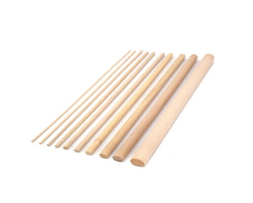Smooth round wood dowels