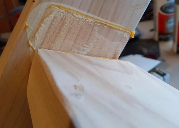 Improper glue application leading to a broken wood joint