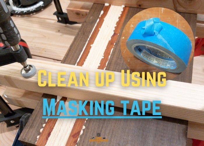 apply masking tape to clean glue squeeze out