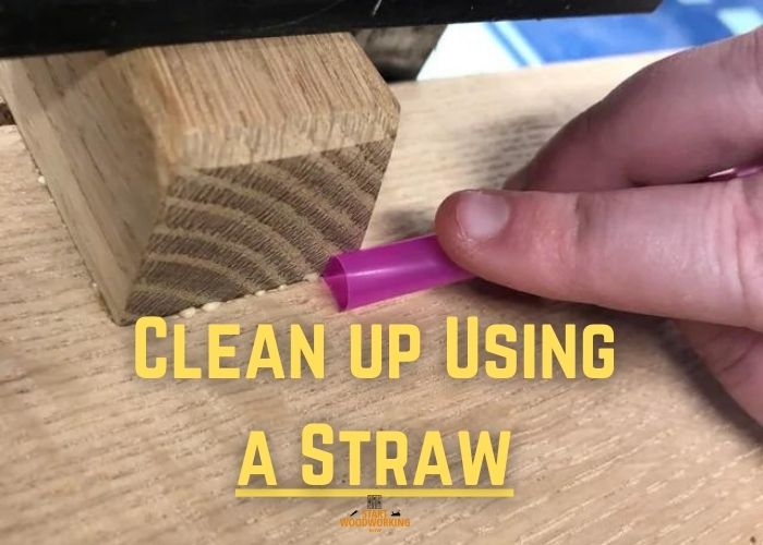 use a plastic straw  to remove wet glue squeeze out